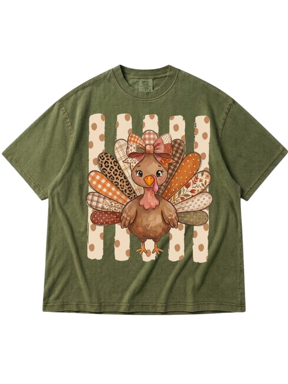 Comfort Colors Turkey Graphic Short Sleeve Tee in Green